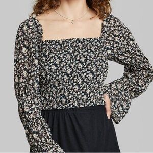 Wild Fable Floral Longsleeve Crop Top